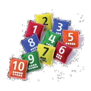 مجسمات صغيرة على شكل أكياس10 ارقام أكياس مملوئين بالخرز، من قماش ملون، طبع